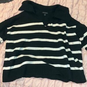 Banana Republic Black and White V-Neck Sweater
